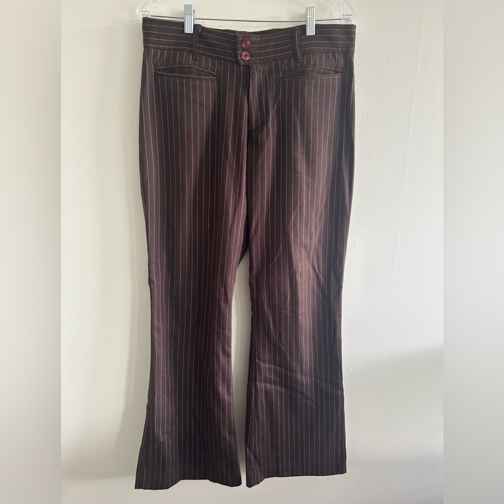 Mens Krush Size 32 Vintage Brown Pinstripe Pants